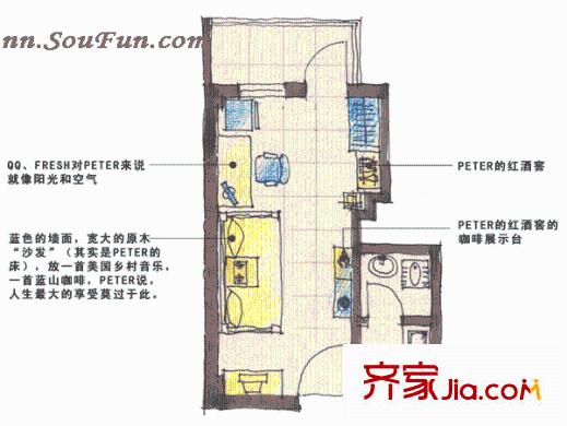 迷你新景戶型圖1室1廳1衛(wèi)1廚