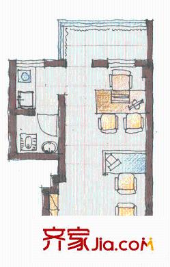 迷你新景戶型圖1室1廳1衛(wèi)1廚