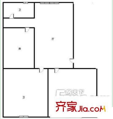 古城路中國銀行大院戶型圖1 3室2廳1衛(wèi)1廚