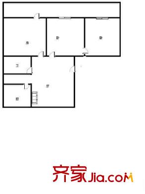 廣西區(qū)糧食局宿舍 3室 戶型圖