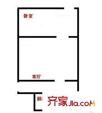 石化廳大院戶型圖1 1室2廳1衛(wèi)1廚