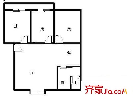 魯班路地稅局宿舍 3室 戶型圖