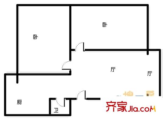 區(qū)送變電第二生活區(qū)戶型圖送變電建設(shè)公司二生活區(qū) 2室1廳1衛(wèi)1廚