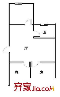 桃源路單位房 2室 戶型圖