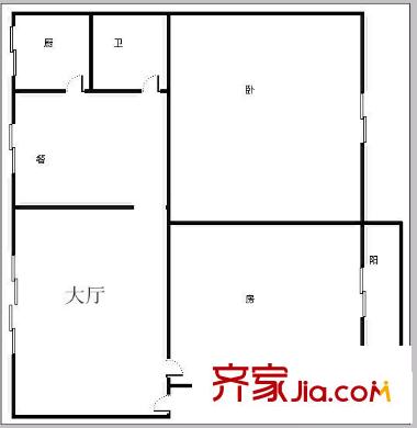 桃源路單位房 2室 戶型圖