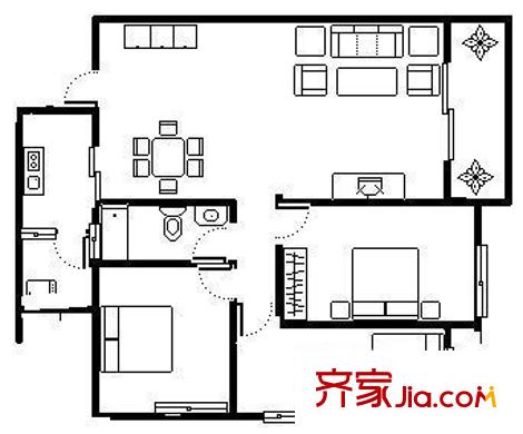 昊壯一品尊府住宅戶型圖昊壯?一品尊府住宅 3室2廳1衛(wèi)1廚