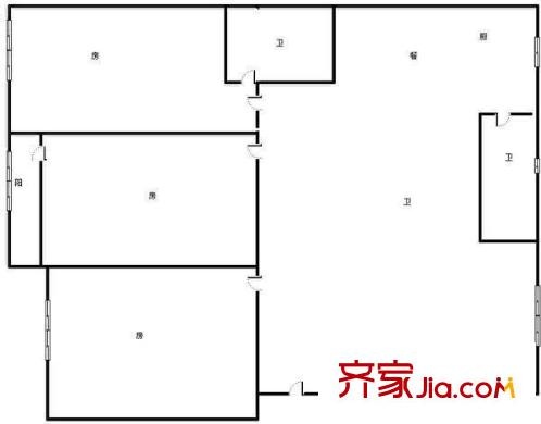 葛村路廣電局宿舍 3室 戶型圖
