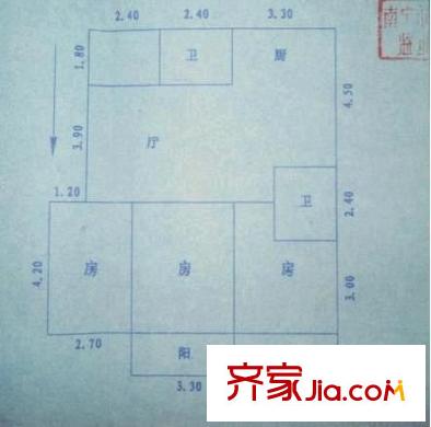 葛村路廣電局宿舍 3室 戶型圖