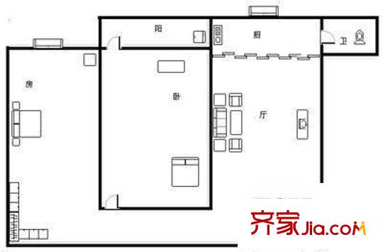 友愛公寓 2室 戶型圖