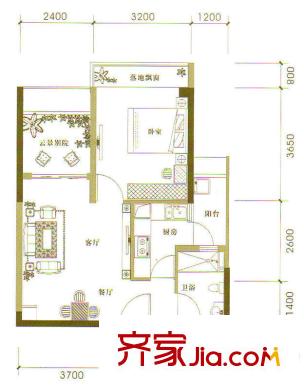 新陽國際  1室  戶型圖