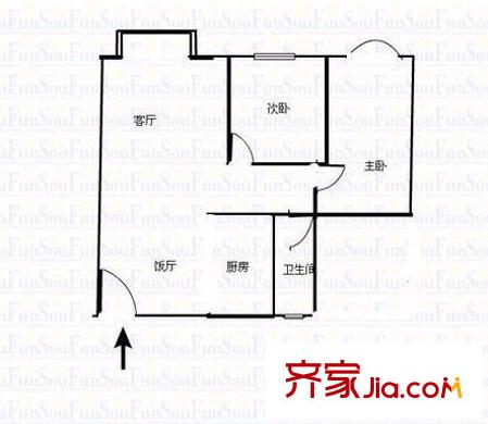 興隆園小區(qū) 2室 戶型圖