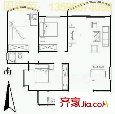 怡景苑 3室 戶型圖