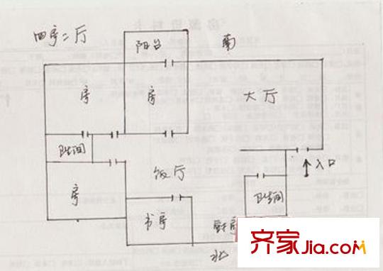 市財政局宿舍戶型圖QQ截圖20140328172800 4室2廳1衛(wèi)1廚