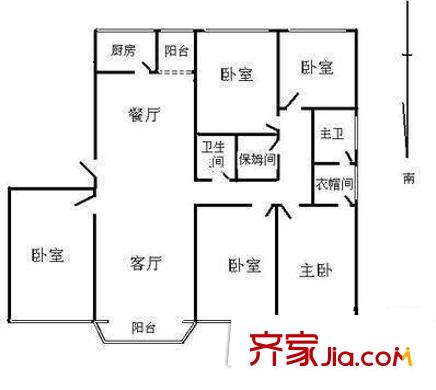 金水花園戶型圖4 5室2廳2衛(wèi)1廚
