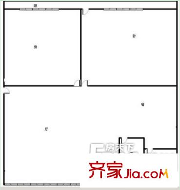 南湖公路局宿舍戶型圖5 2室2廳1衛(wèi)1廚
