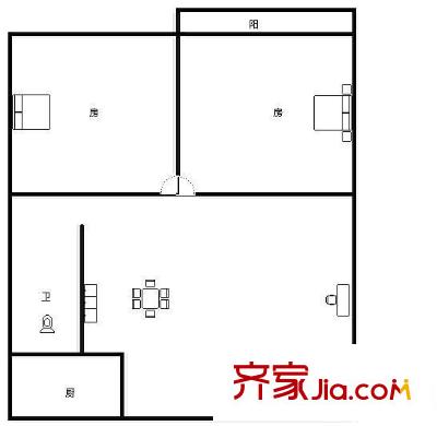 南鐵紫荊苑戶型圖紫荊苑 2室 戶型圖 2室2廳1衛(wèi)1廚