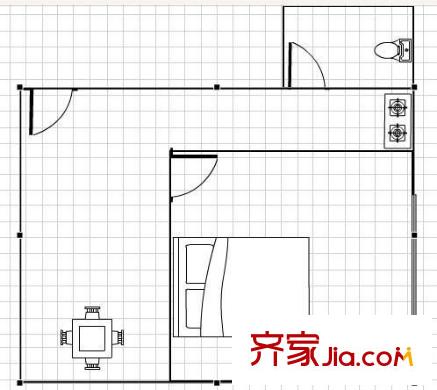明豪公寓 1室 戶型圖