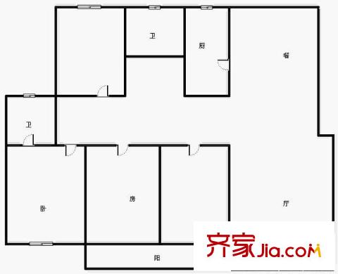 農(nóng)業(yè)機械研究所宿舍 4室 戶型圖