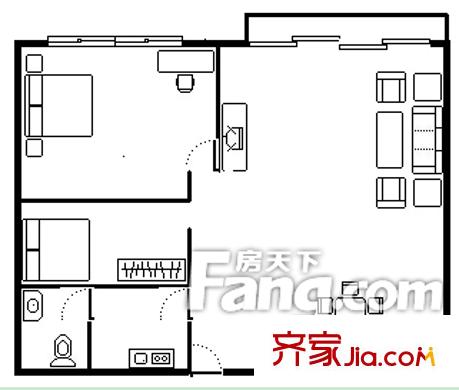 金碧苑戶型圖6 2室2廳1衛(wèi)1廚