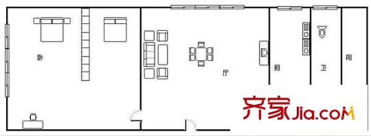 衡陽路28號小區(qū) 1室 戶型圖
