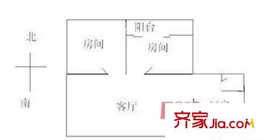 湖濱小區(qū)戶型圖8 2室1廳1衛(wèi)1廚