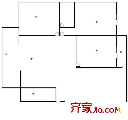 桃源路單位房 3室 戶型圖