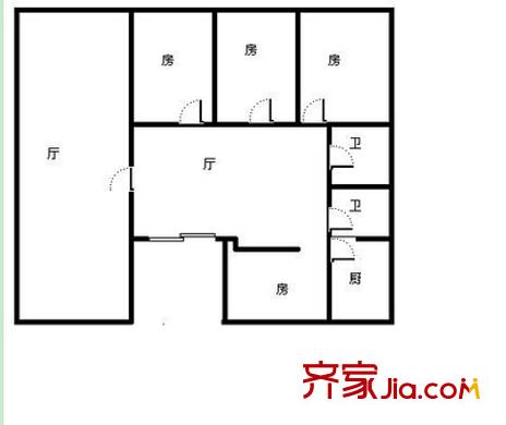 港豐大廈戶(hù)型圖1 4室2廳2衛(wèi)1廚