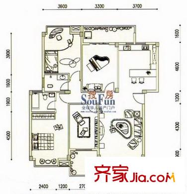 荷花園小區(qū)戶型圖華大荷花園 5室 戶型圖 5室4廳4衛(wèi)1廚