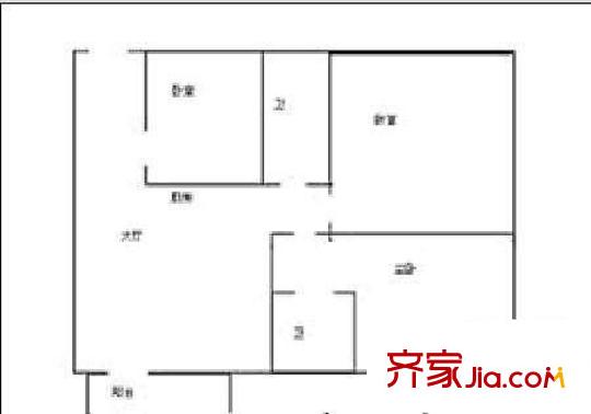 明秀西園小區(qū) 2室 戶型圖
