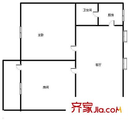 建政二輕大院 2室 戶型圖