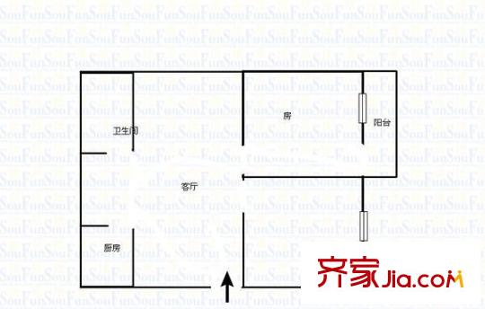 建政二輕大院 2室 戶型圖