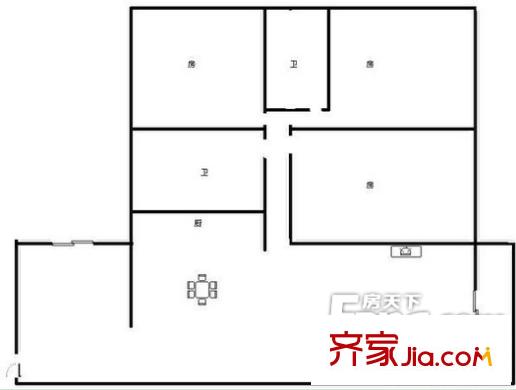 龍居苑戶型圖7 3室2廳2衛(wèi)1廚