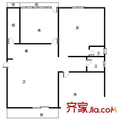 五象彩蝶居 3室 戶型圖