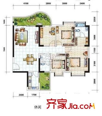 天廣和花園 4室 戶型圖