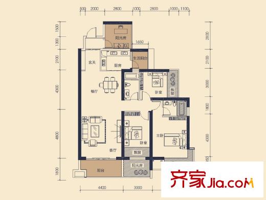 龍光水悅龍灣戶型圖10#樓二單元02/03戶型 5室2廳2衛(wèi)1廚