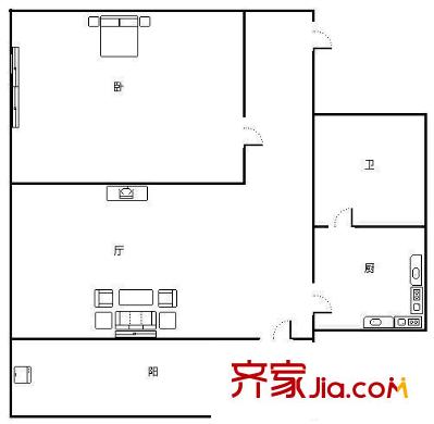 南寧 福田家園 1室 戶型圖