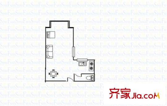 碧園數(shù)碼城 1室 戶型圖