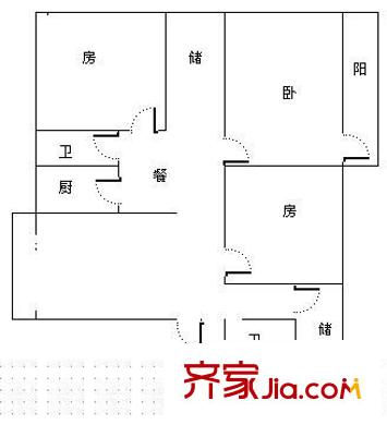 建興苑 3室 戶型圖