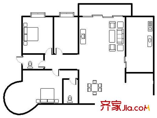 衡陽路28號小區(qū) 3室 戶型圖