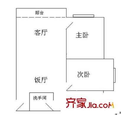 南寧玻璃廠第一生活區(qū)戶型圖5 2室2廳1衛(wèi)1廚