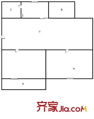 建政二輕大院 2室 戶型圖