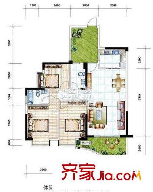 保利21世家戶型圖3房01 3室1廳2衛(wèi)1廚