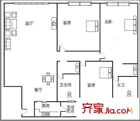 廣鑫居 3室 戶型圖