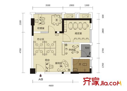 豐澤SOHOC戶型辦公 2室2廳1衛(wèi)
