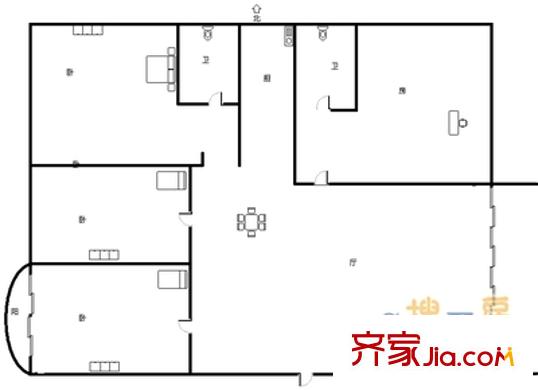 柳沙麗園戶型圖403501870700 4室2廳2衛(wèi)1廚