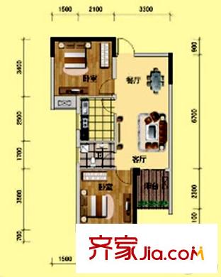 龍鳳首緣8#C-4戶型 2室2廳1衛(wèi)1廚