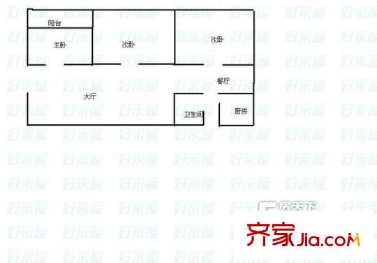 氣象局植物路生活小區(qū)戶型圖600x600CA1P457V 3室2廳1衛(wèi)1廚