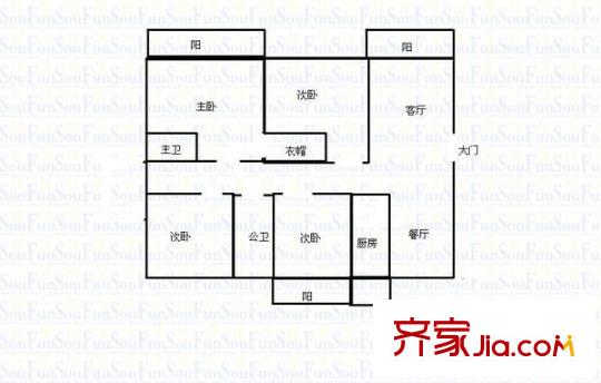 美路庭園戶型圖4室2廳2衛(wèi) 4室2廳2衛(wèi)1廚