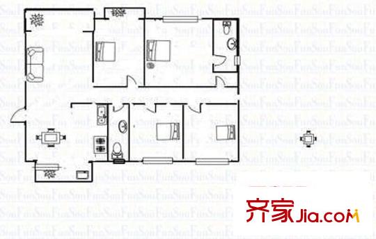 美路庭園戶型圖4室2廳2衛(wèi) 4室2廳2衛(wèi)1廚
