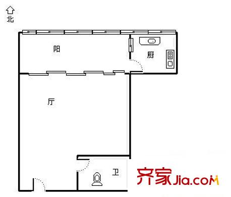 華盛小區(qū) 1室 戶型圖